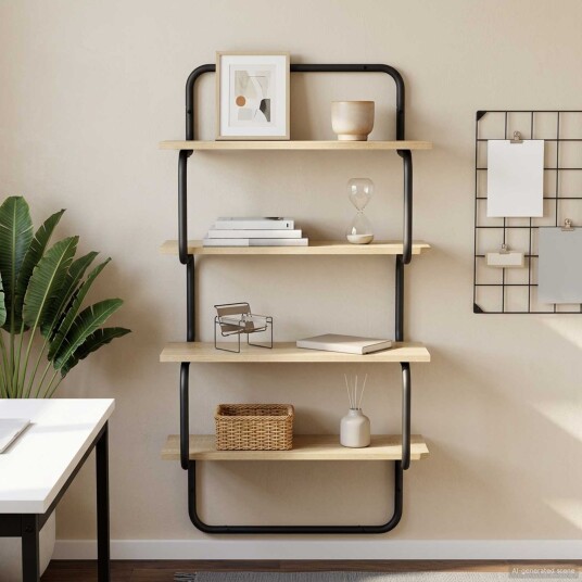 vidaXL 4 nivå vegghylle Sonoma eik 60 x 24,5 x 104 cm Konstruert tre