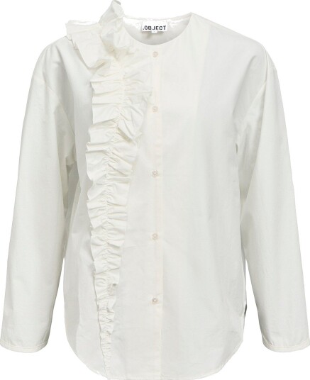 Object Skjorte Objmuni L/S Re Shirt 147 Hvit