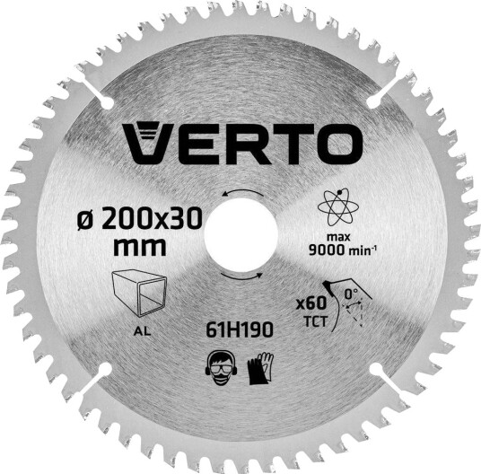 Verto 61H190 Sirkelsagblad for aluminium - 200x30mm, 60 tenner Verto 61H190 Sirkelsagblad for aluminium - 200x30mm, 60 tenner