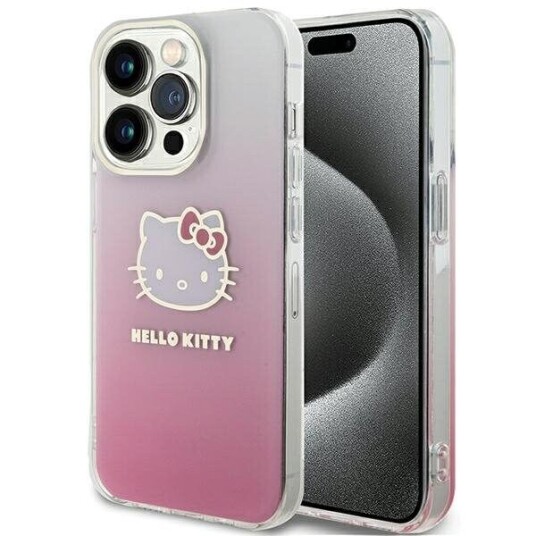 Hello Kitty Iml Gradient Electrop Kitty Head Dėklas Iphone 14 Pro - Rožinis