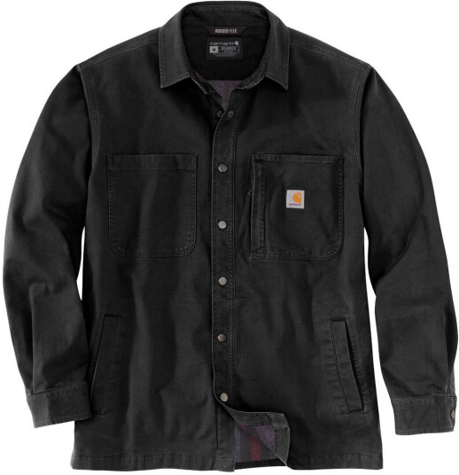 Carhartt Fleece Lined Snap Front Skjorte M Svart Carhartt Fleece Lined Snap Front Skjorte M Svart