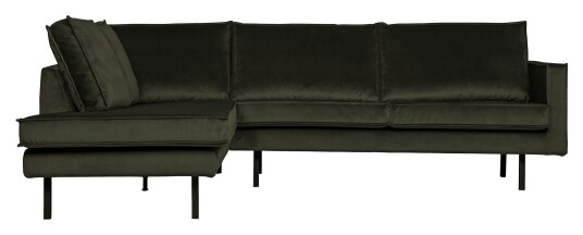 BePureHome Rodeo Sofa m/Venstrevendt sjese - Mørk Grønn Velur