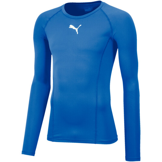 Puma LIGA Baselayer Tee LS, kompresjonstrøye senior M electric blue lemona