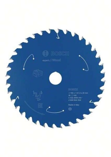 Bosch 160 mm Expert For Wood Sirkelsagblad 36 Tenner til Batteridrevne Sager