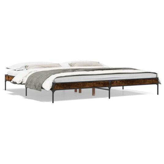 Sengeramme røkt eik 200x200 cm konstruert tre og metall 8721012985247 Sengeramme røkt eik 200x200 cm konstruert tre og metall 8721012985247