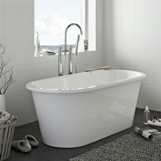 Hafa Original Frittstående badekar 1562x688 mm. Hvit støpemarmor