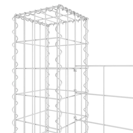 vidaXL Gabionkurv u formet med 3 stolper 260x20x150 cm jern
