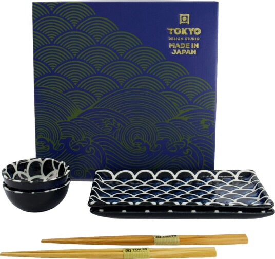 Tokyo design studio Sushisett havfrue 6 deler, cobalt blue