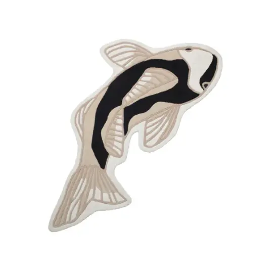 Broste Copenhagen Koi gulvteppe 97x130 cm Black beige