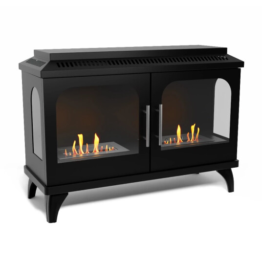 Scandiflames Atlanta Double manuell biopeis Svart