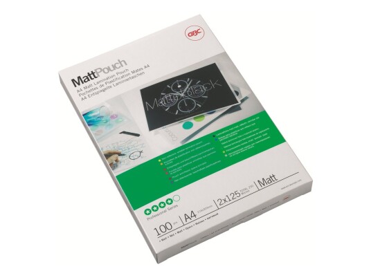 Gbc Lam Pouch A4 2X125 Mic Matt 100-Pack Matt A4 210 X 297 Mm Lamineringspunger