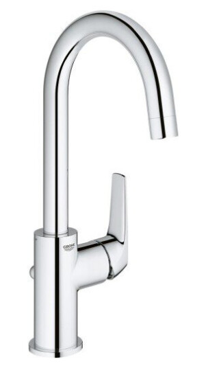 Grohe Bau Flow servantbatteri Med bunnventil, Krom