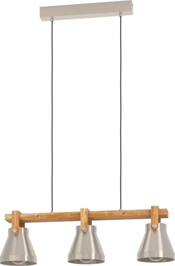 Eglo Cawton Langbordlampe L760 3Xe27 Nød/Bs Fsc Eglo Cawton Langbordlampe L760 3Xe27 Nød/Bs Fsc