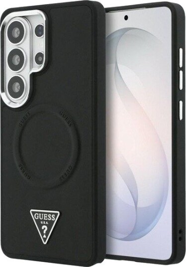 GUESS Embossed Ring Triangle Logo MagSafe Case for Samsung Galaxy S26 Ultra - Black