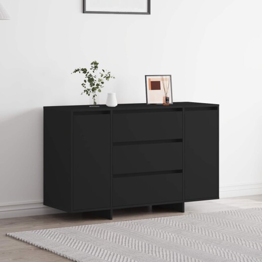  Serviesskap med skuff Svart 120 x 41 x 75 cm Konstruert tre