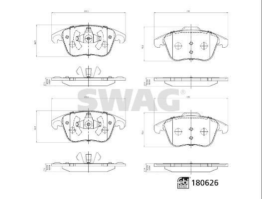 Bremseklosser SWAG 33 10 7796
