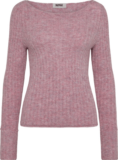 Monki Knitted Rib Sweater Pink M