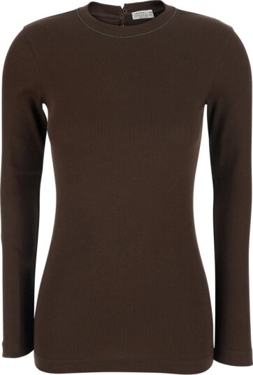 Brunello Cucinelli Dame Topper Brun XS,