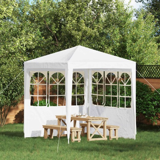 vidaXL Party Telt Sidevegg 2 stk. 200 x 195 cm Hvit PE og stål