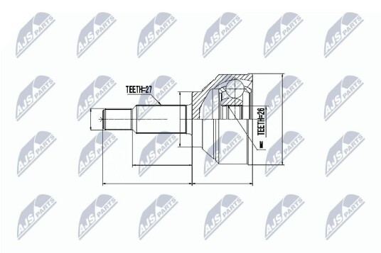 Nty Drivknute drivaksel NTY NPZ RE 014 Nty Drivknute drivaksel NTY NPZ RE 014