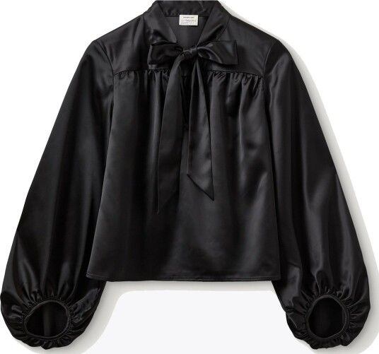 DESIGNERS REMIX Stella Bow Blouse Sort 42 DESIGNERS REMIX Stella Bow Blouse Sort 42