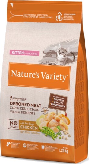 Nature’S Variety Tørrfôr Nature'S Variety No Grain Kitten Frittgående Kylling 2 X 1.25 kg