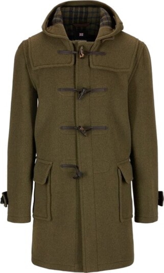 Gloverall Morris Duffelcoat - Loden Check Grønn S Gloverall Morris Duffelcoat - Loden Check Grønn S