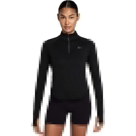 Nike Tempo Dri FIT Half Zip Running Top Dame Black/Reflective Silver L