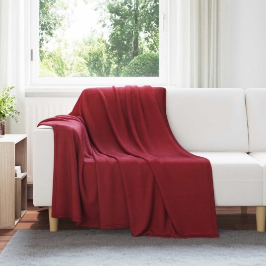 vidaXL Kastepledd 6 pcs Bordeaux Rød 200 x 150 cm Fleece