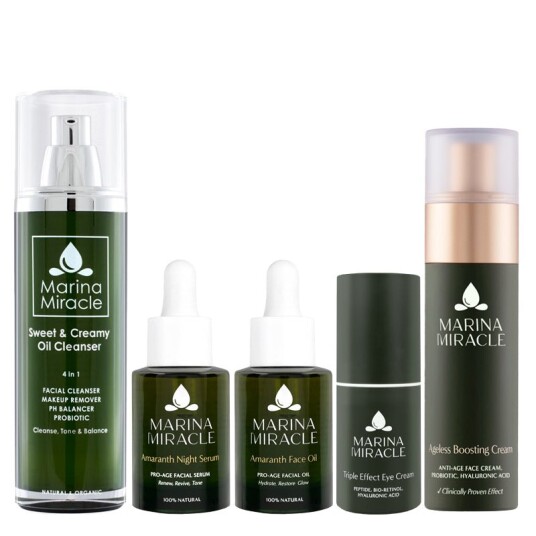 Marina Miracle Stor Hudpleiepakke Anti age for voksen hud Sweet & Creamy Oil Cleanser 110ml / Ingen Marina Miracle Stor Hudpleiepakke Anti age for voksen hud Sweet & Creamy Oil Cleanser 110ml / Ingen