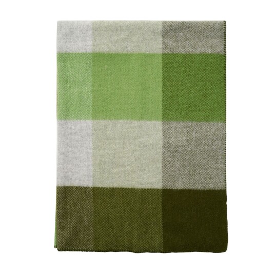Klippan Yllefabrik Blokk ullpledd 130x180 cm Green Klippan Yllefabrik Blokk ullpledd 130x180 cm Green