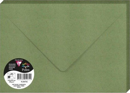 Clairefontaine 5072C Grønn Papir 120 G/M2 169 Mm 229 Mm 20 Stykker
