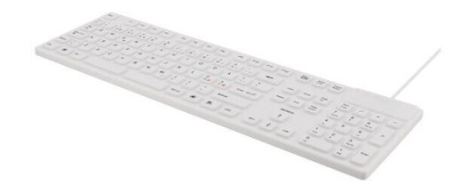 Deltaco TB-505 Nordisk Fullstørrelse Tastatur - Hvit Silikon, USB Deltaco TB-505 Nordisk Fullstørrelse Tastatur - Hvit Silikon, USB