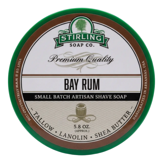 Stirling Soap Co. barbersåpe i skål Bay Rum 170g
