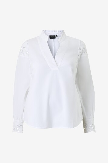 Zizzi Bluse mLine L/S Hvit