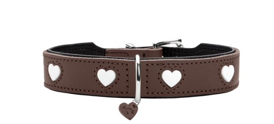 Hunter Halsbånd Love Cowleather S-M Brun/Svart 38-44 cm