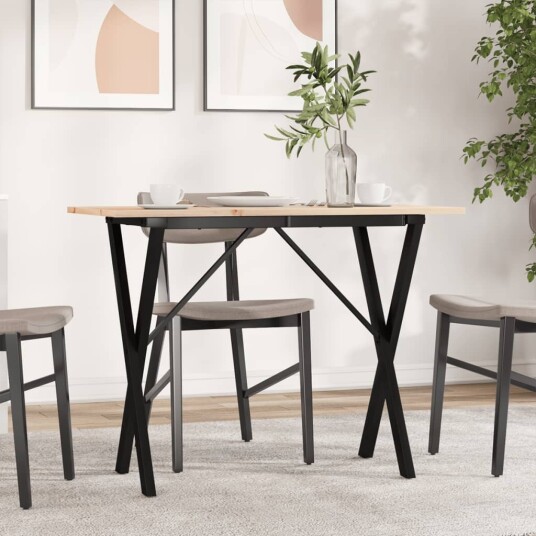 Salongbord X-ramme 100x50x75 cm heltre furu og støpejern 3282697 Salongbord X-ramme 100x50x75 cm heltre furu og støpejern 3282697
