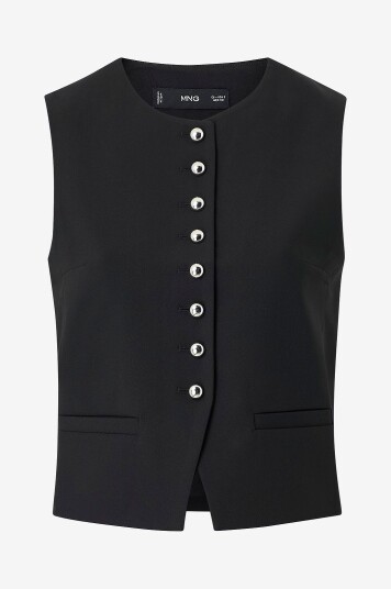 Mango Vest Waistcoat Gabo Svart Mango Vest Waistcoat Gabo Svart