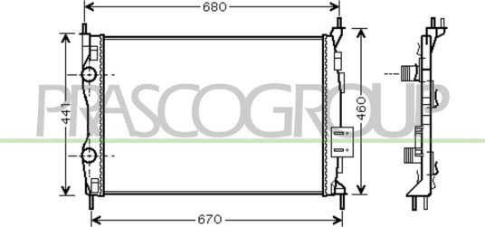 PRASCO DS710R001 Radiator motorkjøling PRASCO DS710R001 Radiator motorkjøling