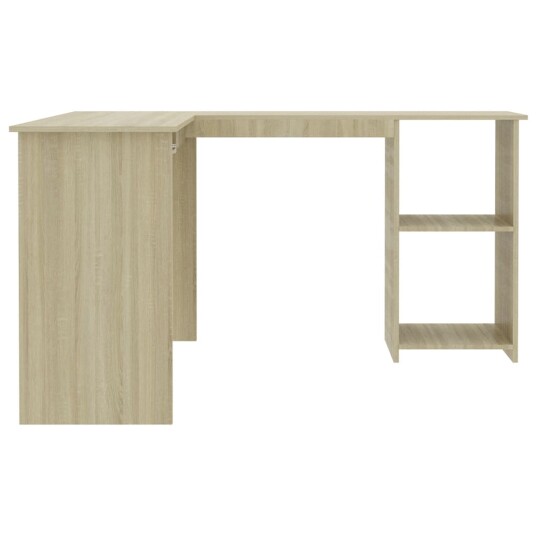 vidaXL L-formet hjørneskrivebord sonoma eik 120x140x75 cm sponplate