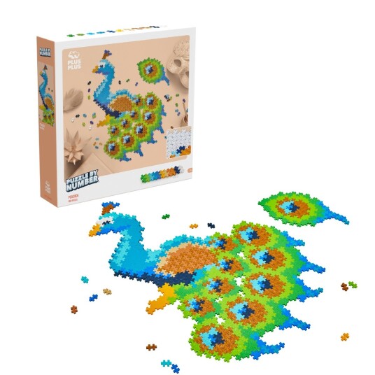 Plus-Plus Puzzle By Number Påfugl 800 stk