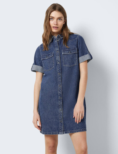 NOISY MAY Nmnew Signe S/S Denim Dress Vi002Mb Noos - Blue - XS