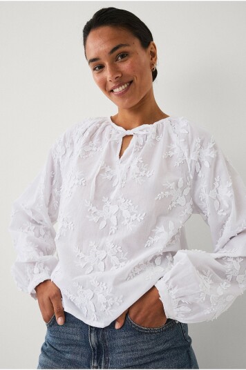 Ellos Collection Bluse med broderi Hvit