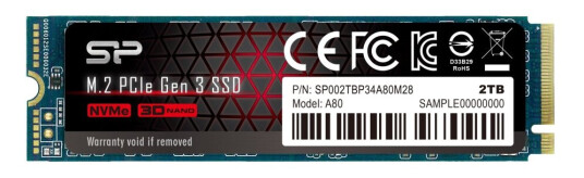 Silicon Power P34a80 - Ssd - 2 Tb - Intern - M.2 2280 - Pcie 3.0 X4 (Nvme)