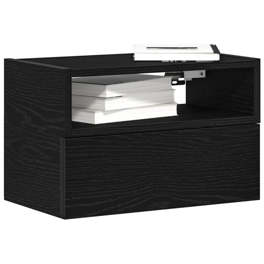  Veggmontert nattbord svart 45x26x28,5 cm 8721158574770