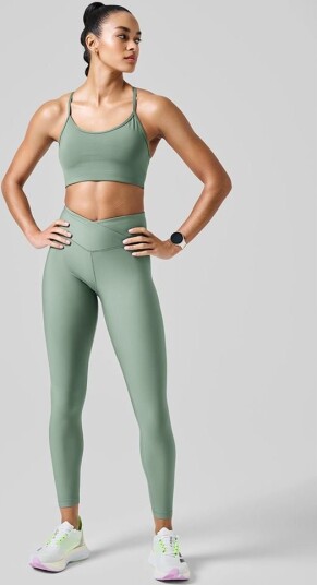 Casall Overlap High Waist Tights Dusty Green 38