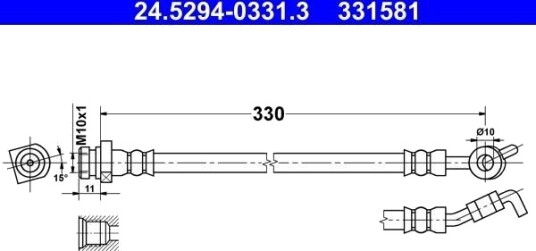 ATE 24.5294 0331.3 Bremseslange