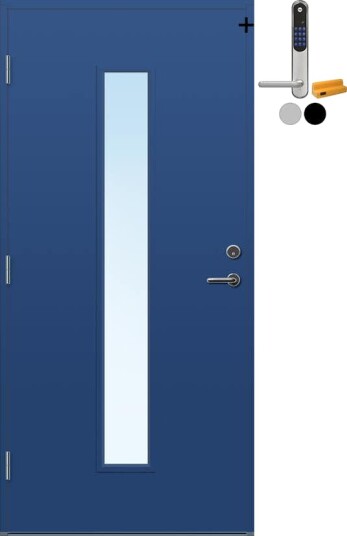 Ytterdør Bygg1 Volda Klarglass med Yale Doorman Classic Home