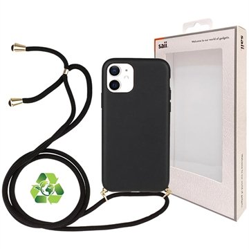 Saii Eco Line iPhone 12/12 Pro Deksel med Stropp Svart