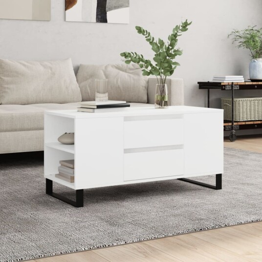 Salongbord hvit 102x44,5x50 cm konstruert tre 8721012113152